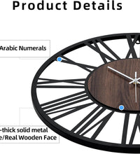 24 Inch Large Metal Wall Clock with Voice and Light Sensor Night Light, Glow in the Dark Non-Ticking Silent Battery Operated Decorative Oversized Wall Clock for Bedroom Living Room Decor