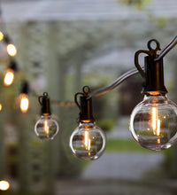 Outdoor String Lights - Connectable Dimmable LED Patio String Lights with G40 Globe Plastic Bulbs, All Weatherproof Hanging Lights for outside Backyard Porch (50 Ft - 25 LED Bulbs)