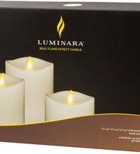 Realistic Flameless LED Candle White Set of 3, Battery Operated with Remote Control, Moving Flame Pillar Timer Funtion Melted Top Safe