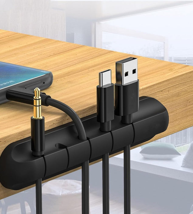 Cable Organizer Clips - 5-Slot Desktop Cord Manager, 4.5