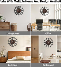 24 Inch Large Metal Wall Clock with Voice and Light Sensor Night Light, Glow in the Dark Non-Ticking Silent Battery Operated Decorative Oversized Wall Clock for Bedroom Living Room Decor