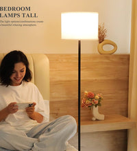 Modern Floor Lamp Simple Design with White Shade, Foot Pedal Switch, 60