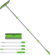 Professional Window Squeegee,2 in 1 Window Cleaner with Long Stainless Steel Handle,Sponge Car Window Squeegee for Gas Station, Glass,Shower (4 Pole)