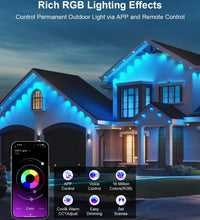 200Ft Permanent Outdoor Lights for House, 2025 Smart RGB LED outside Lights with APP Remote Control, IP67 Waterproof Eternity Eaves Lighting for Christmas, Halloween, Holiday, Party, Daily