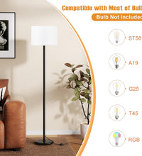 Modern Floor Lamp Simple Design with White Shade, Foot Pedal Switch, 60