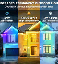 Permanent Outdoor Lights, 100Ft Smart Eave Light with 72 LED Lights, IP67 Waterproof, App Control, Outdoor Christmas Lights, DIY RGB+IC Light for House Christmas Decorations, White