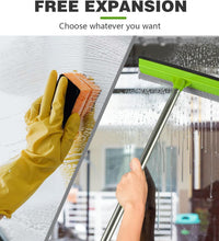 Professional Window Squeegee,2 in 1 Window Cleaner with Long Stainless Steel Handle,Sponge Car Window Squeegee for Gas Station, Glass,Shower (4 Pole)