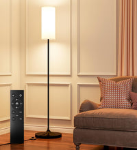 LED Floor Lamp for Living Room, Dimmable Standing Lamps with Foot Switch,Remote Custom Color Temperature Black Pole Lamp with Lampshade,12W Led Bulb Tall Lamps for Bedroom Office Kid Room