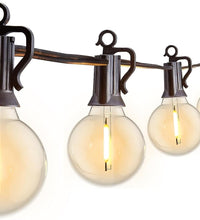 Outdoor String Lights 25 Feet G40 Globe LED Patio Lights with 13 Edison Plastic Bulbs(1 Spare), Waterproof Connectable Hanging Lights for Backyard Porch Balcony Party Decor, E12 Socket Base, Black