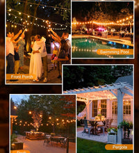 Outdoor String Lights - Connectable Dimmable LED Patio String Lights with G40 Globe Plastic Bulbs, All Weatherproof Hanging Lights for outside Backyard Porch (50 Ft - 25 LED Bulbs)