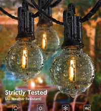 Outdoor String Lights 25 Feet G40 Globe LED Patio Lights with 13 Edison Plastic Bulbs(1 Spare), Waterproof Connectable Hanging Lights for Backyard Porch Balcony Party Decor, E12 Socket Base, Black