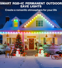 Permanent Outdoor Lights, 100Ft Smart Eave Light with 72 LED Lights, IP67 Waterproof, App Control, Outdoor Christmas Lights, DIY RGB+IC Light for House Christmas Decorations, White
