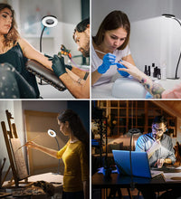 Desk Lamp, [3 Color Modes & 10 Brightness] LED Reading Light with Clamp, Flexible Gooseneck Book Light for Kids Reading Book in Bed at Night Clip on Table, Headboard, Dorm - 15.8‘’ Black