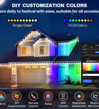 Permanent Outdoor Lights, 100Ft Smart Eave Light with 72 LED Lights, IP67 Waterproof, App Control, Outdoor Christmas Lights, DIY RGB+IC Light for House Christmas Decorations, White