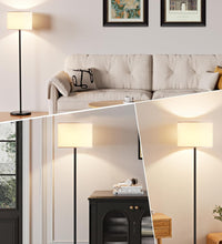 Modern Floor Lamp Simple Design with White Shade, Foot Pedal Switch, 60