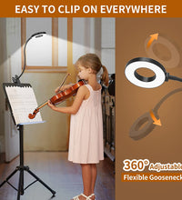 Desk Lamp, [3 Color Modes & 10 Brightness] LED Reading Light with Clamp, Flexible Gooseneck Book Light for Kids Reading Book in Bed at Night Clip on Table, Headboard, Dorm - 15.8‘’ Black