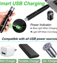 Green Laser Pointer High Power, Green Long Range High Power Laser Pointer Rechargeable High Power Strong Laser Beam Pointer Pen Green Laser Light Pointer, Green Laser Pointer for Presentations Outdoor