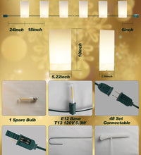 10 Pack Christmas Luminaria Pathway Lights - Enchanting Glowing Paper Bag Walkway Lights with 20 Stakes, Connectable Plug-In Outdoor Yard Decorations for a Magical Winter Wonderland Holiday Display
