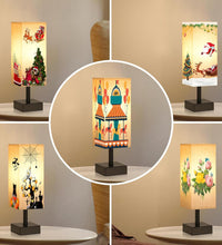 Small Table Lamp for Bedroom - Bedside Lamps for Nightstand, Minimalist Night Stand Light Lamp with Square Fabric Shade, Desk Reading Lamp for Kids Room Living Room Office Dorm