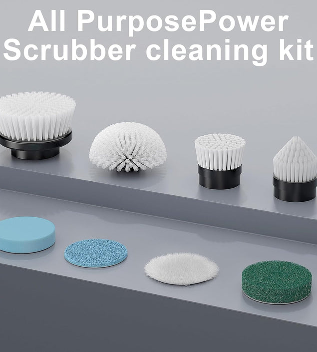 Replaceable Brush Heads Set,8 Pcs Set Suitable for Electric Spin Scrubber,Spin Brush Heads Replacement for Most Brands of ANS-8051A/8050 Cordless Shower Scrubber,For Home and Kitchen,Bathroom,Car