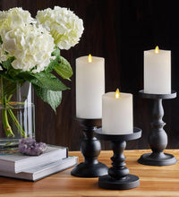 Realistic Flameless LED Candle White Set of 3, Battery Operated with Remote Control, Moving Flame Pillar Timer Funtion Melted Top Safe