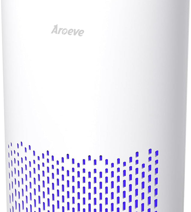 Air Purifiers for Bedroom Home, 3 Layer Filter for Smoke Pollen Allergies Pet Dander Odor, Sleep Mode for Better Sleep, Energy Saving, 3 Speeds, Timer for Office, Dorm, Kitchen, MK01, White