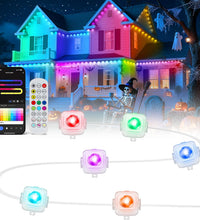 Permanent Outdoor Lights, 100Ft Smart Eave Light with 72 LED Lights, IP67 Waterproof, App Control, Outdoor Christmas Lights, DIY RGB+IC Light for House Christmas Decorations, White