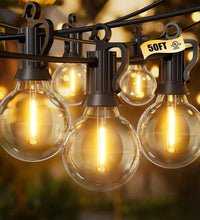 Outdoor String Lights - Connectable Dimmable LED Patio String Lights with G40 Globe Plastic Bulbs, All Weatherproof Hanging Lights for outside Backyard Porch (50 Ft - 25 LED Bulbs)